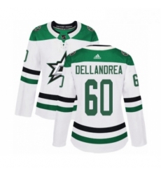 Womens Adidas Dallas Stars 60 Ty Dellandrea Authentic White Away NHL Jersey 