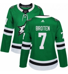 Womens Adidas Dallas Stars 7 Neal Broten Authentic Green Home NHL Jersey 
