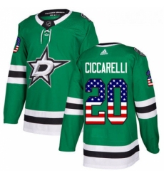 Youth Adidas Dallas Stars 20 Dino Ciccarelli Authentic Green USA Flag Fashion NHL Jersey 