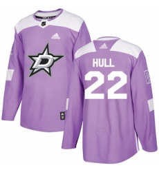 Youth Adidas Dallas Stars 22 Brett Hull Authentic Purple Fights Cancer Practice NHL Jersey 