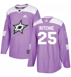 Youth Adidas Dallas Stars 25 Brett Ritchie Authentic Purple Fights Cancer Practice NHL Jersey 