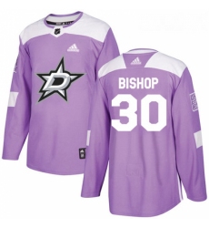 Youth Adidas Dallas Stars 30 Ben Bishop Authentic Purple Fights Cancer Practice NHL Jersey 