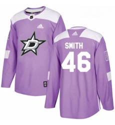 Youth Adidas Dallas Stars 46 Gemel Smith Authentic Purple Fights Cancer Practice NHL Jersey 