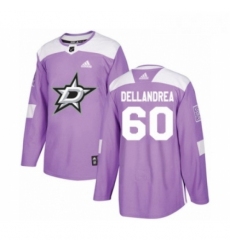 Youth Adidas Dallas Stars 60 Ty Dellandrea Authentic Purple Fights Cancer Practice NHL Jersey 