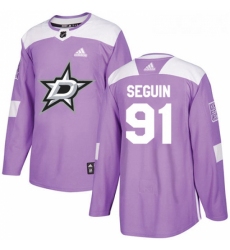 Youth Adidas Dallas Stars 91 Tyler Seguin Authentic Purple Fights Cancer Practice NHL Jersey 