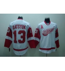 Detroit Red Wings #13 Pavel datsyuk white jerseys A patch