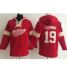 Detroit Red Wings 19 Steve Yzerman Red Pullover NHL Hoodie