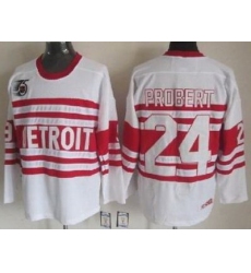 Detroit Red Wings 24# Bob Probert White 75TH CCM NHL Jerseys