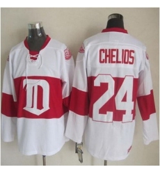 Detroit Red Wings #24 Chris Chelios White Winter Classic CCM Throwback Stitched NHL jersey