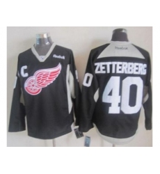 Detroit Red Wings #40 Henrik Zetterberg Black Practice Stitched NHL Jersey