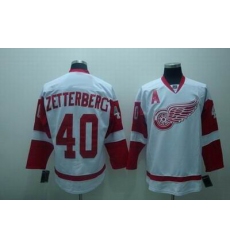 Detroit Red Wings #40 Zetterberg white Jerseys A patch