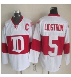Detroit Red Wings #5 Nicklas Lidstrom White Winter Classic CCM Throwback Stitched NHL jersey
