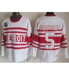 Detroit Red Wings 5# lidstromAuthentic White 75TH CCM NHL Jerseys