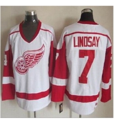 Detroit Red Wings #7 Ted Lindsay White CCM Throwback Stitched NHL Jersey