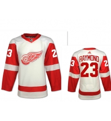 Men Adidas Detroit Red Wings 23 Lucas Raymond White Road Authentic NHL Jersey