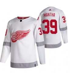 Men Detroit Red Wings 39 Anthony Mantha White Adidas 2020 21 Reverse Retro Alternate NHL Jersey