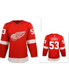 Men Detroit Red Wings 53 Moritz Seider Red Home Hockey Stitched NHL Jersey