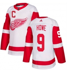 Men Detroit Red Wings 9 Gordie Howe White Stitched Jersey
