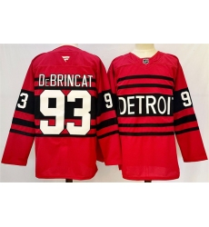 Men Detroit Red Wings 93 Alex DeBrincat Red 2024 25 Reverse Retro Stitched Jersey