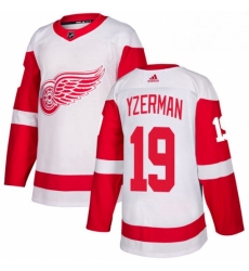 Mens Adidas Detroit Red Wings 19 Steve Yzerman Authentic White Away NHL Jersey 