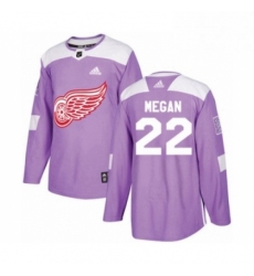 Mens Adidas Detroit Red Wings 22 Wade Megan Authentic Purple Fights Cancer Practice NHL Jersey 