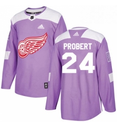 Mens Adidas Detroit Red Wings 24 Bob Probert Authentic Purple Fights Cancer Practice NHL Jersey 