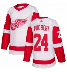Mens Adidas Detroit Red Wings 24 Bob Probert Authentic White Away NHL Jersey 