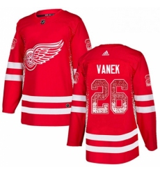 Mens Adidas Detroit Red Wings 26 Thomas Vanek Authentic Red Drift Fashion NHL Jersey 