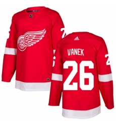 Mens Adidas Detroit Red Wings 26 Thomas Vanek Authentic Red Home NHL Jersey 