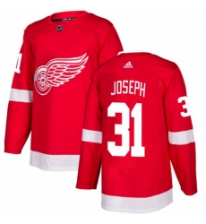 Mens Adidas Detroit Red Wings 31 Curtis Joseph Authentic Red Home NHL Jersey 