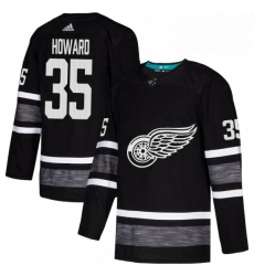Mens Adidas Detroit Red Wings 35 Jimmy Howard Black 2019 All Star Game Parley Authentic Stitched NHL Jersey 