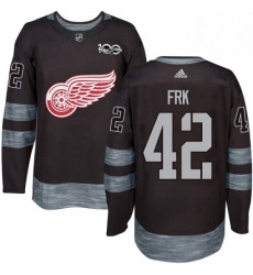 Mens Adidas Detroit Red Wings 42 Martin Frk Authentic Black 1917 2017 100th Anniversary NHL Jersey 