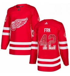 Mens Adidas Detroit Red Wings 42 Martin Frk Authentic Red Drift Fashion NHL Jersey 