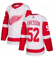 Mens Adidas Detroit Red Wings 52 Jonathan Ericsson Authentic White Away NHL Jersey 
