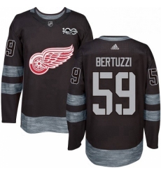 Mens Adidas Detroit Red Wings 59 Tyler Bertuzzi Authentic Black 1917 2017 100th Anniversary NHL Jersey 