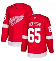 Mens Adidas Detroit Red Wings 65 Danny DeKeyser Authentic Red Home NHL Jersey 