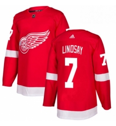 Mens Adidas Detroit Red Wings 7 Ted Lindsay Authentic Red Home NHL Jersey 