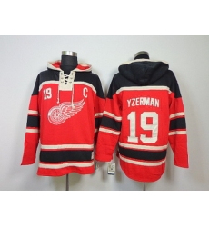 NHL Jerseys Detroit Red Wings #19 yzerman red[pullover hooded sweatshirt patch C]