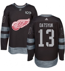 Red Wings #13 Pavel Datsyuk Black 1917 2017 100th Anniversary Stitched NHL Jersey