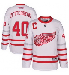 Red Wings #40 Henrik Zetterberg White Centennial Classic Stitched NHL Jersey