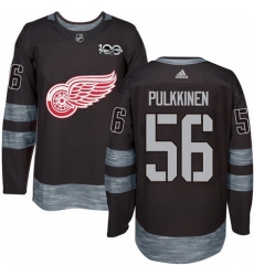 Red Wings #56 Teemu Pulkkinen Black 1917 2017 100th Anniversary Stitched NHL Jersey