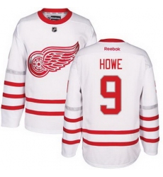Red Wings #9 Gordie Howe White Centennial Classic Stitched NHL Jersey