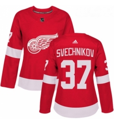 Womens Adidas Detroit Red Wings 37 Evgeny Svechnikov Authentic Red Home NHL Jersey 