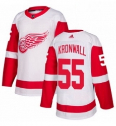 Womens Adidas Detroit Red Wings 55 Niklas Kronwall Authentic White Away NHL Jersey 