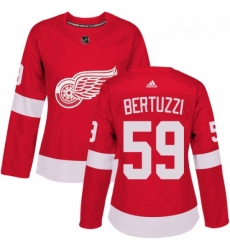 Womens Adidas Detroit Red Wings 59 Tyler Bertuzzi Premier Red Home NHL Jersey 
