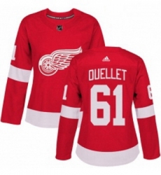 Womens Adidas Detroit Red Wings 61 Xavier Ouellet Premier Red Home NHL Jersey 