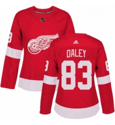 Womens Adidas Detroit Red Wings 83 Trevor Daley Premier Red Home NHL Jersey 