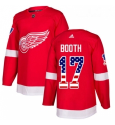 Youth Adidas Detroit Red Wings 17 David Booth Authentic Red USA Flag Fashion NHL Jersey 