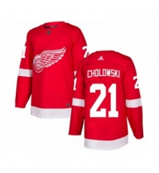 Youth Adidas Detroit Red Wings 21 Dennis Cholowski Authentic Red Home NHL Jersey 