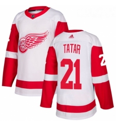 Youth Adidas Detroit Red Wings 21 Tomas Tatar Authentic White Away NHL Jersey 